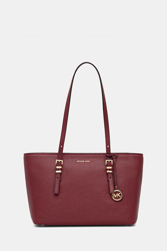 MICHAEL Michael Kors torebka skórzana QUINN skóra licowa bordowy 30T5GQNT2L