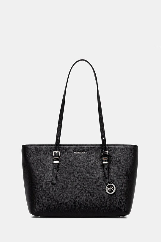 MICHAEL Michael Kors bőr táska QUINN nappa bőr fekete 30T5SQNT2L