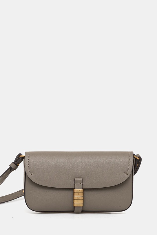 Pinko borsa a mano in pelle pelle fiore grigio 105349.A1ZX