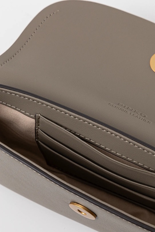 Pinko borsa a mano in pelle 105349.A1ZX grigio