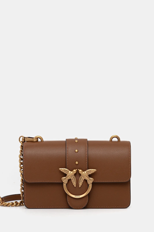 Pinko poșetă de piele uni maro 105856.A0F1