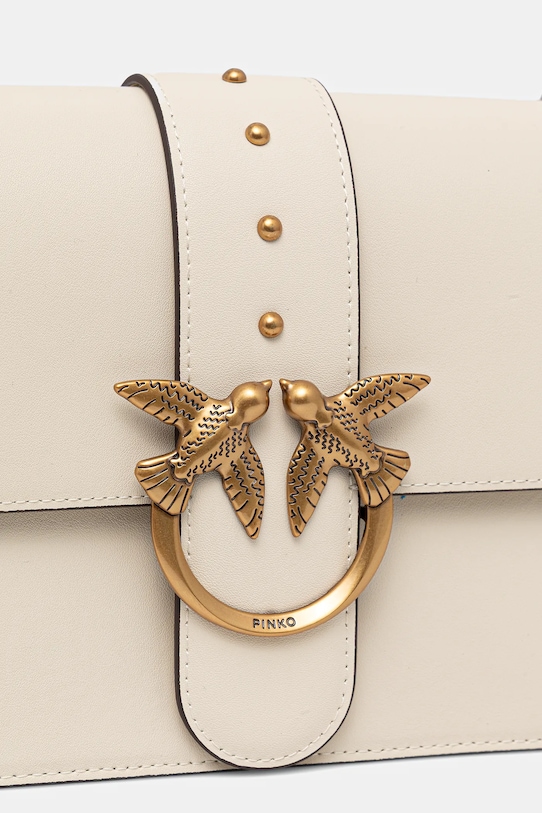 Pinko poșetă de piele bej 105857.A0F1