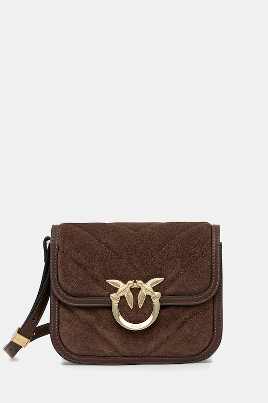 Semišová kabelka Pinko semišová kůže hnědá 104297.A2JH