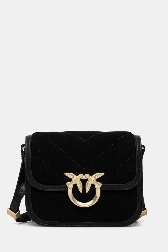 Semišová kabelka Pinko semišová kůže černá 104297.A2JH