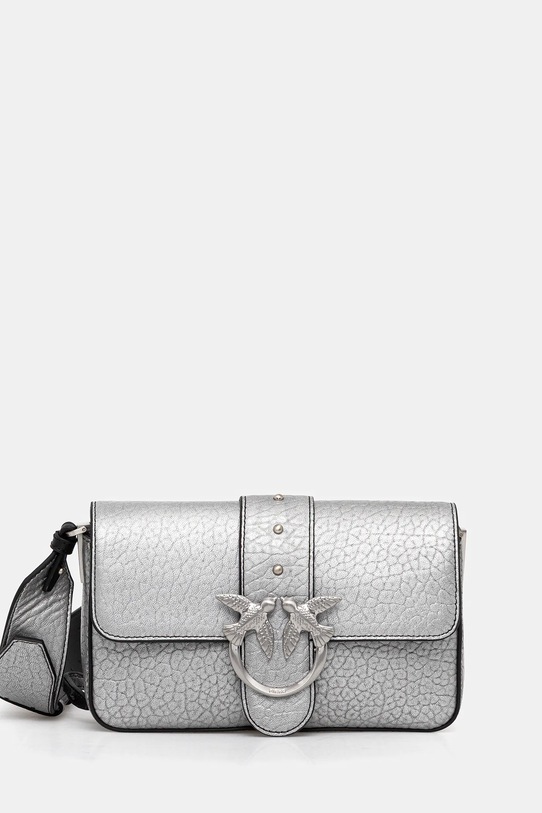 Pinko torebka skórzana nie mieści A4 srebrny 104340.A2JT