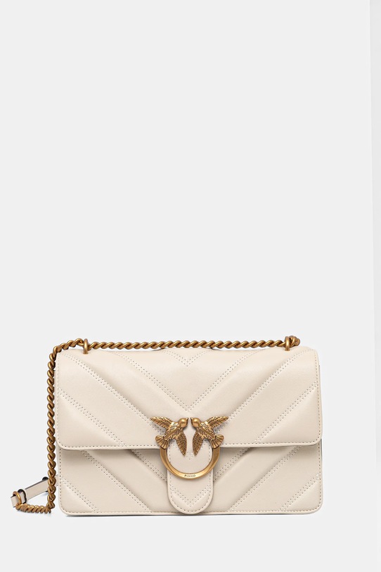 Δερμάτινη τσάντα Pinko λείο δέρμα μπεζ 104549.A2OS