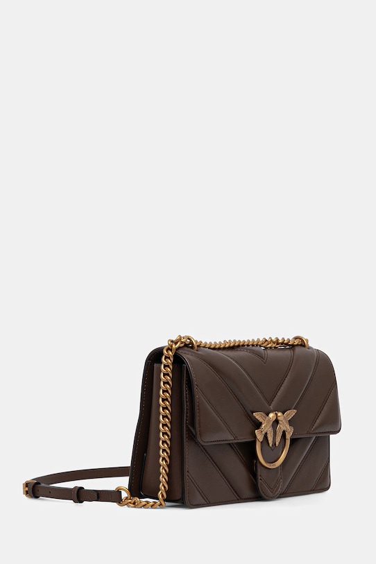 Kožená kabelka Pinko 104549.A2OS hnedá AA00