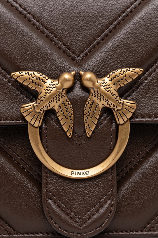 Kožená kabelka Pinko hnedá 104549.A2OS