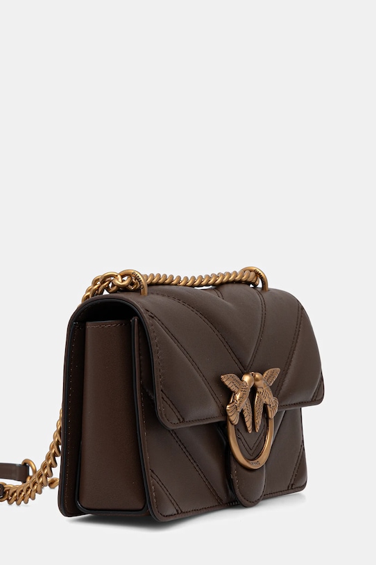 Kožená kabelka Pinko 104550.A2OS hnědá AW25