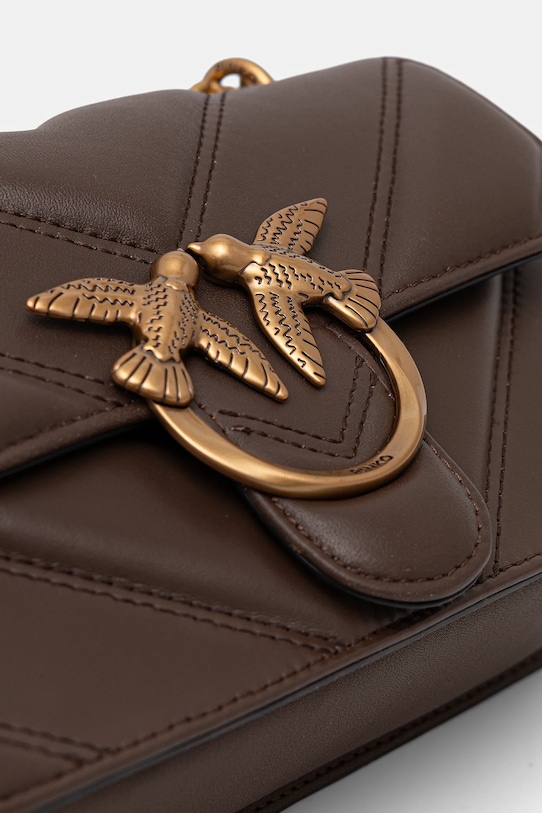 Kožená kabelka Pinko hnědá 104550.A2OS