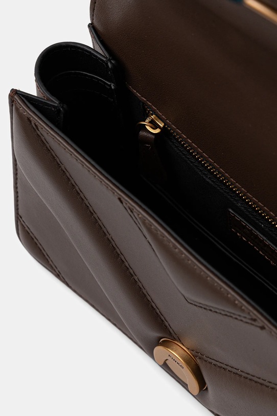 Kožená kabelka Pinko 104550.A2OS hnědá