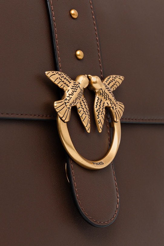 Kožená kabelka Pinko hnědá 105067.A0QO