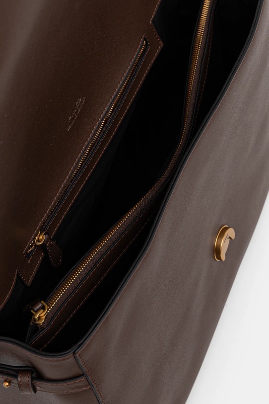 Kožená kabelka Pinko 105067.A0QO hnědá