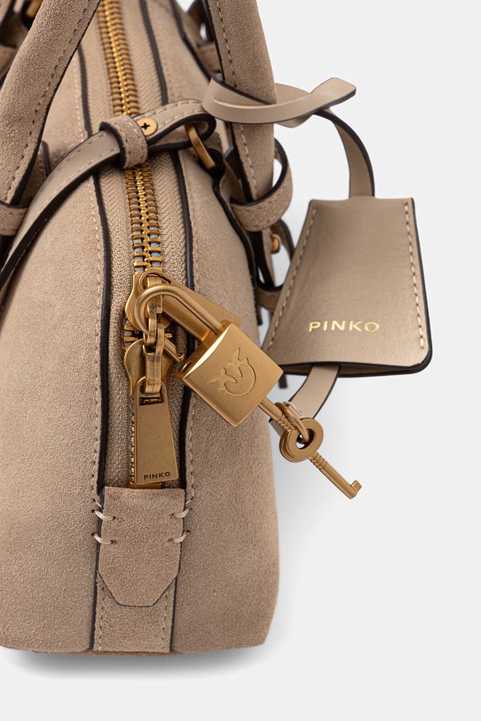 Pinko torebka zamszowa Horizontal beżowy 105334.A2JH