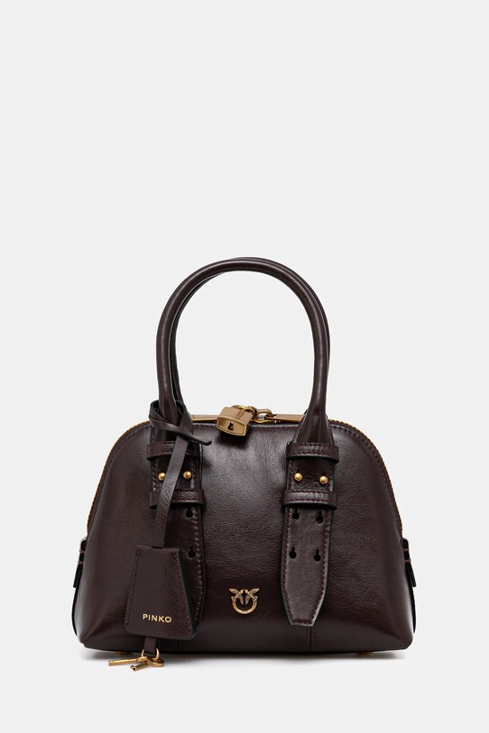 Δερμάτινη τσάντα Pinko λείο δέρμα μπορντό 105333.A2VW