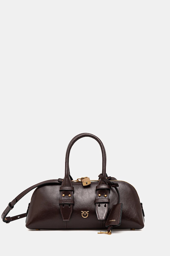 Δερμάτινη τσάντα Pinko Horizontal λείο δέρμα μπορντό 105334.A2VW