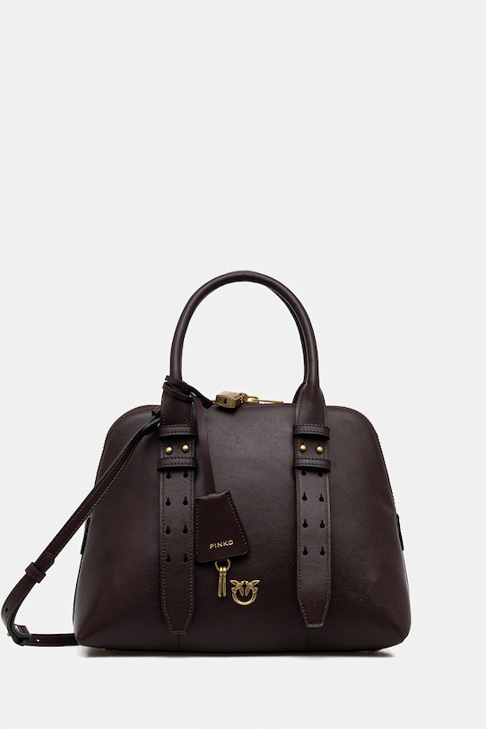 Δερμάτινη τσάντα Pinko λείο δέρμα μπορντό 105906.A0QO