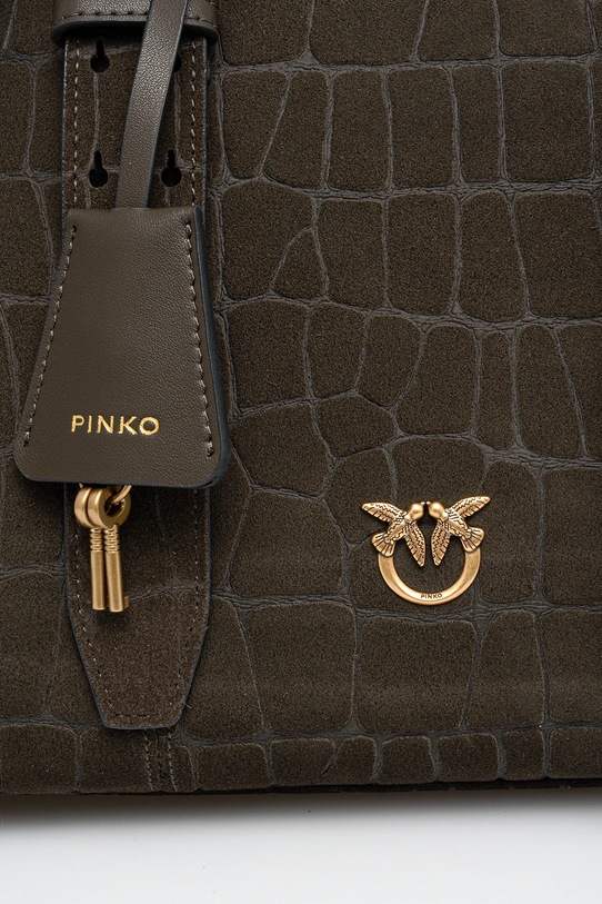 Pinko torebka zamszowa zielony 105906.A2YW