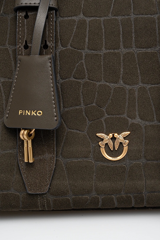 Pinko torebka zamszowa zielony 105906.A2YW