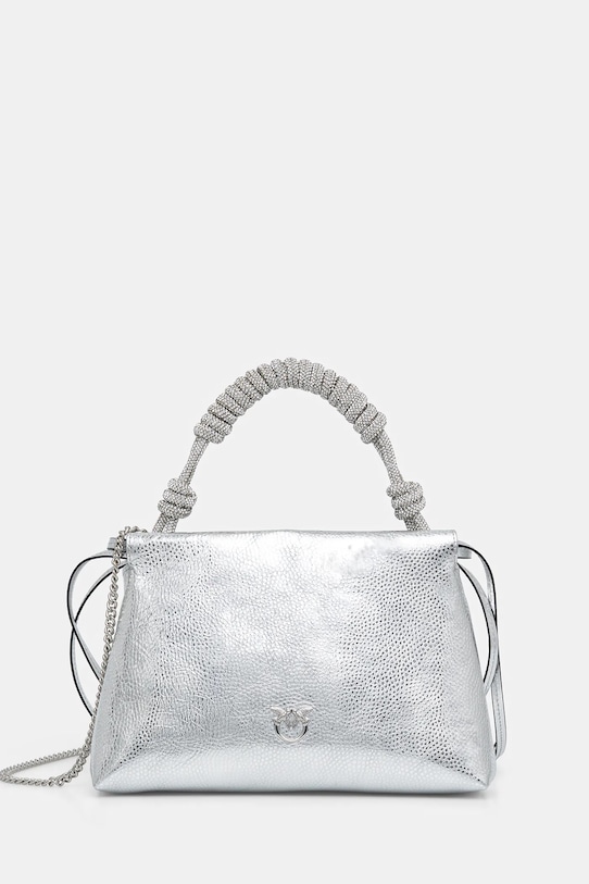 Pinko torebka skórzana skóra licowa srebrny 105908.A2WD
