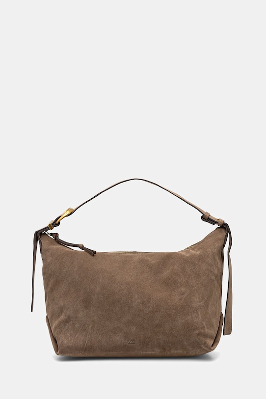 Hoss Intropia geantă de mână din piele întoarsă uni verde 2052035
