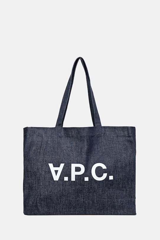 Bombažna torba A.P.C. shopping daniela Potisk mornarsko modra COHIZ.M61446