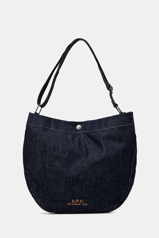 A.P.C. torebka jeansowa besace journal mieści A4 granatowy COHIZ.M61939