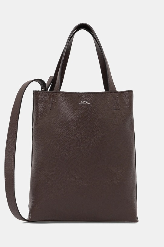 A.P.C. torebka skórzana cabas maiko small skóra licowa brązowy PXCBC.M61667