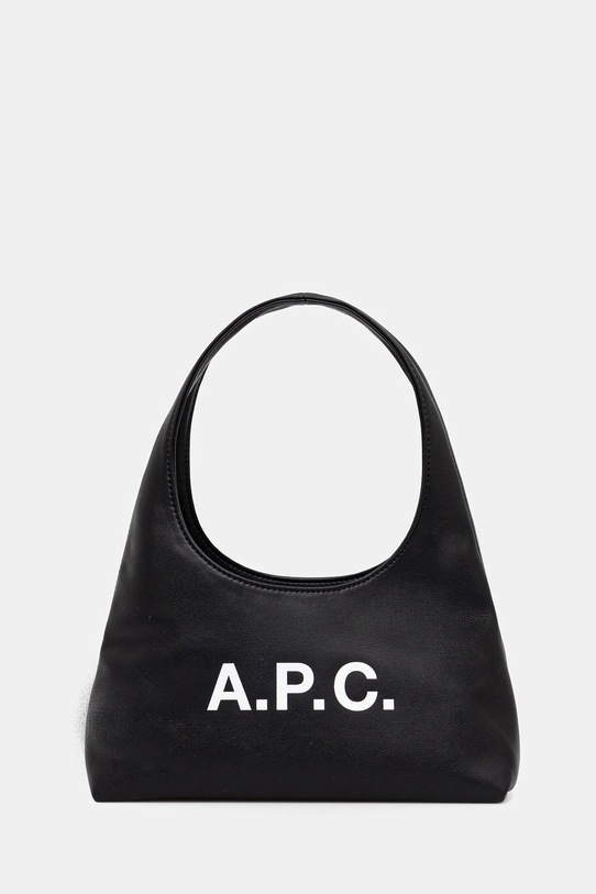 Kabelka A.P.C. baby ninon shoulder potisk černá PUAAT.F67027