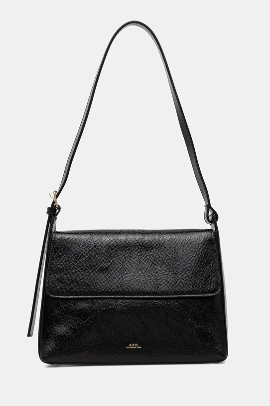 A.P.C. torebka skórzana sac virginie flap skóra licowa czarny PXCCK.F61924