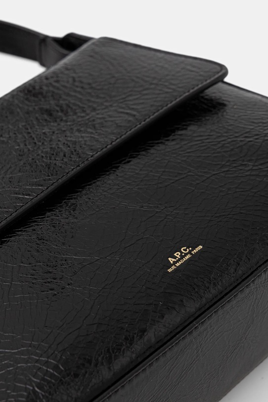 A.P.C. torebka skórzana sac virginie flap czarny PXCCK.F61924