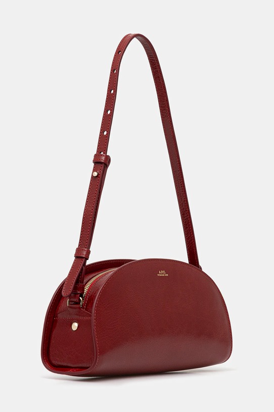 A.P.C. poșetă de piele sac demi-lune shoulder PXCCK.F61997 rosu AW25