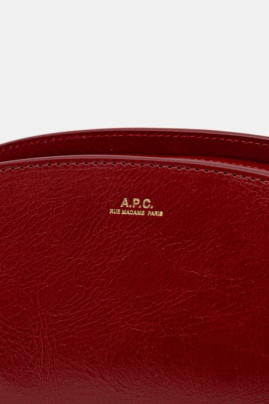 A.P.C. poșetă de piele sac demi-lune shoulder rosu PXCCK.F61997