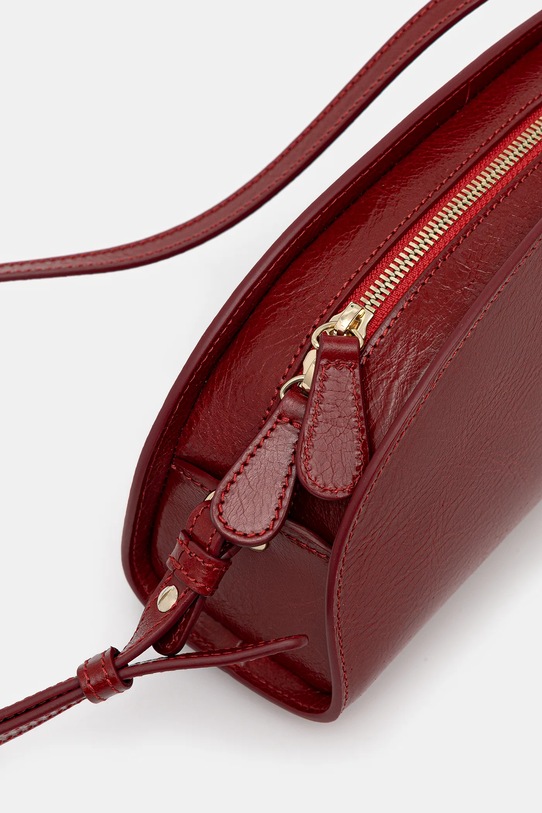 A.P.C. poșetă de piele sac demi-lune shoulder PXCCK.F61997 rosu