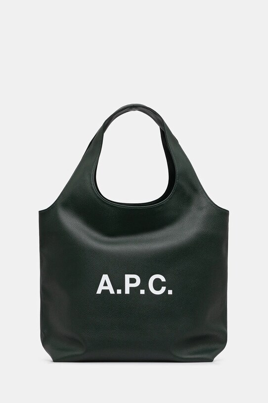 A.P.C. torebka tote ninon mieści A4 zielony PUABO.M61565