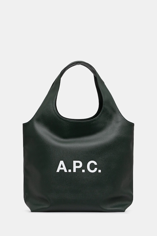 Чанта A.P.C. tote ninon побира А4 зелен PUABO.M61565