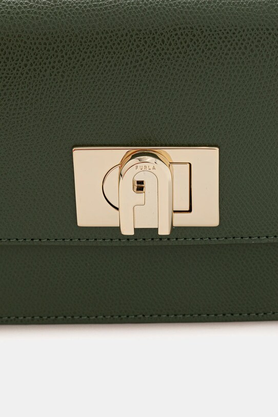 Furla poșetă de piele verde BAFKACO.ARE000.OLI00