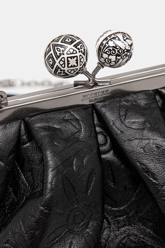 Δερμάτινη τσάντα ώμου Weekend Max Mara SPANISHHERITAGE μαύρο 2525516144600