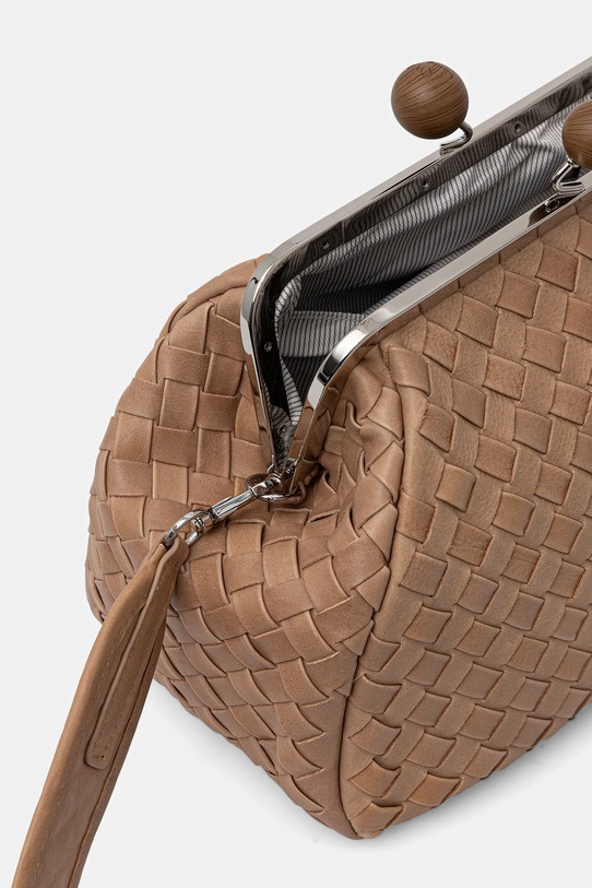 Weekend Max Mara torebka skórzana PANCIA brązowy 2525516154600