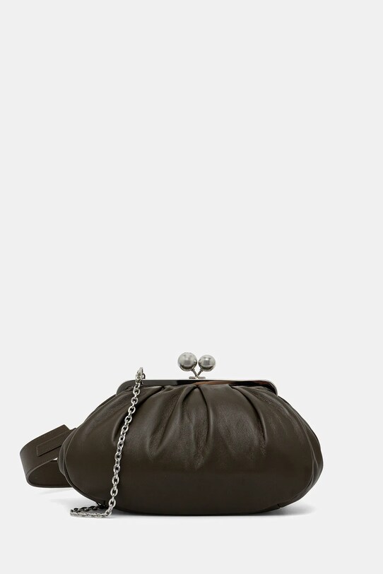 Weekend Max Mara poșetă piele CUBICO uni verde 2525516194600