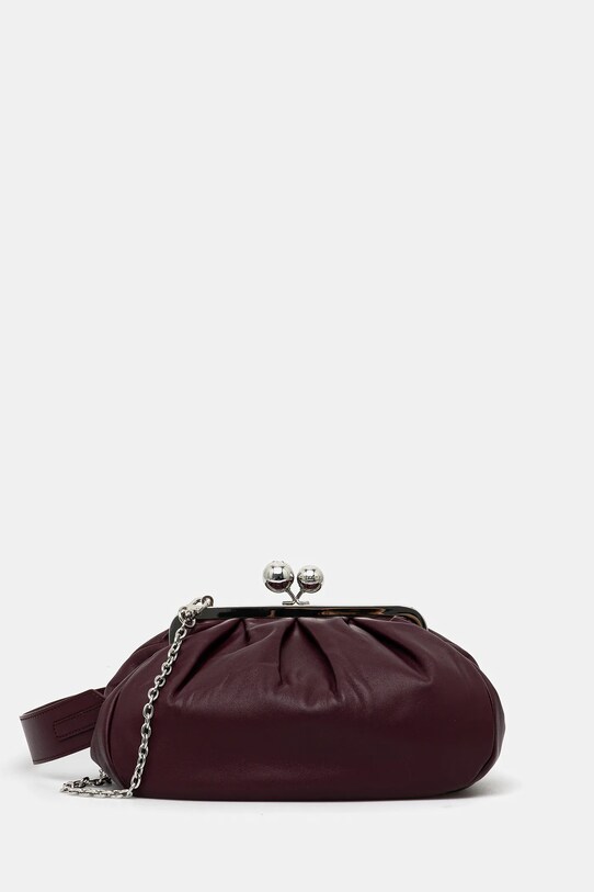 Kožené psaníčko Weekend Max Mara CUBICO přírodní kůže burgundské 2525516194600