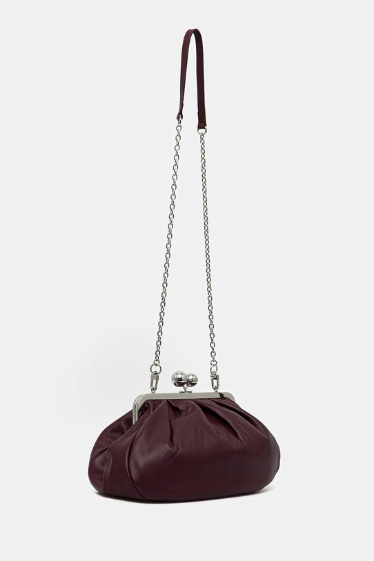 Δερμάτινη τσάντα ώμου Weekend Max Mara CUBICO 2525516194600 μπορντό AW25