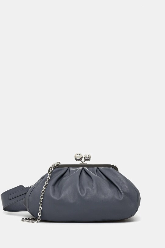 Δερμάτινη τσάντα ώμου Weekend Max Mara CUBICO λείο δέρμα μωβ 2525516194600