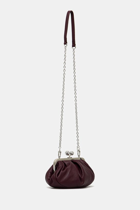 Weekend Max Mara torebka skórzana PRATI 2525516204600 bordowy AW25