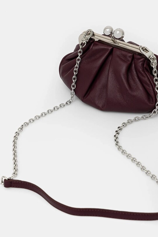Doplňky Kožená kabelka Weekend Max Mara PRATI 2525516204600 burgundské