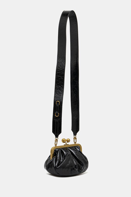 Δερμάτινη τσάντα ώμου Weekend Max Mara NAVETTA 2525516214600 μαύρο AW25