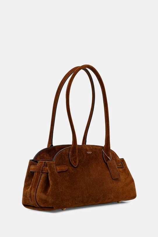 Coach torebka zamszowa Empire Carryall Bag 34 CBN41 brązowy AW25