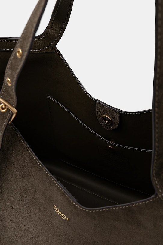 Coach geantă de mana din piele întoarsă Gramercy verde CBN47
