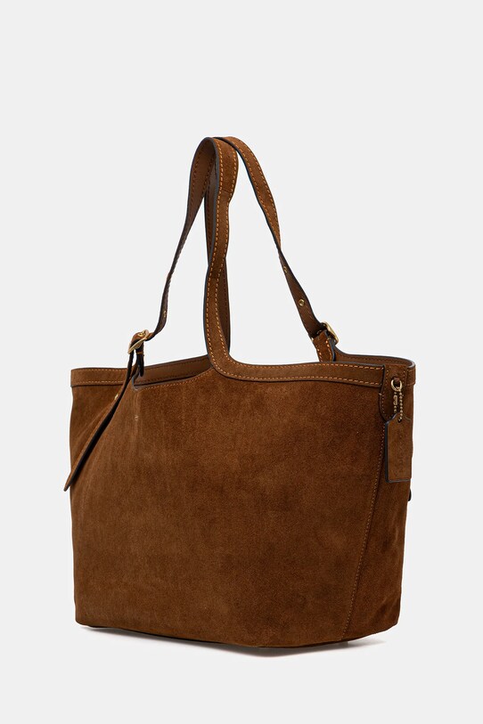 Coach torebka zamszowa CBN47 brązowy AW25