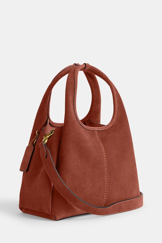 Coach Suade Lana Shoulder Bag 23 torebka crossbody damska zamszowa brązowy CBZ95